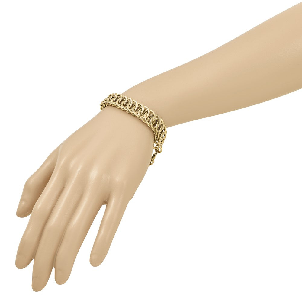 14K Polished Diamond-cut Reversible Bracelet