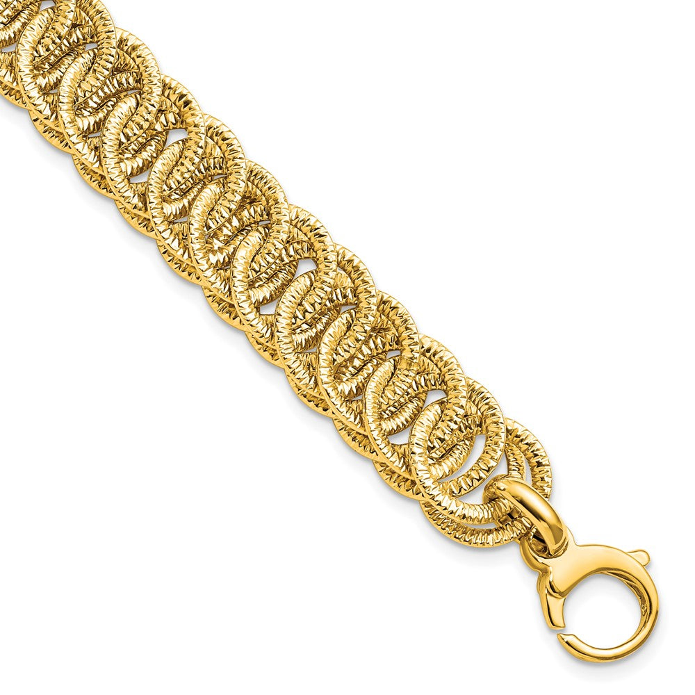 14K Polished Diamond-cut Reversible Bracelet