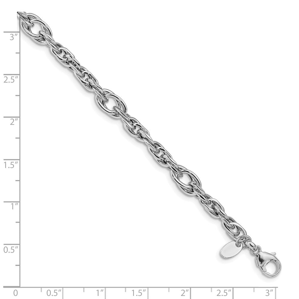 14K White Gold Polished Link Bracelet