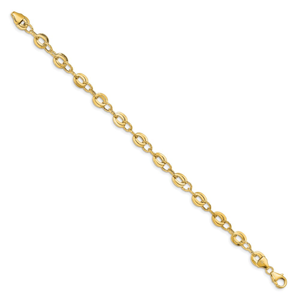 14K Diamond-cut Fancy Link Bracelet