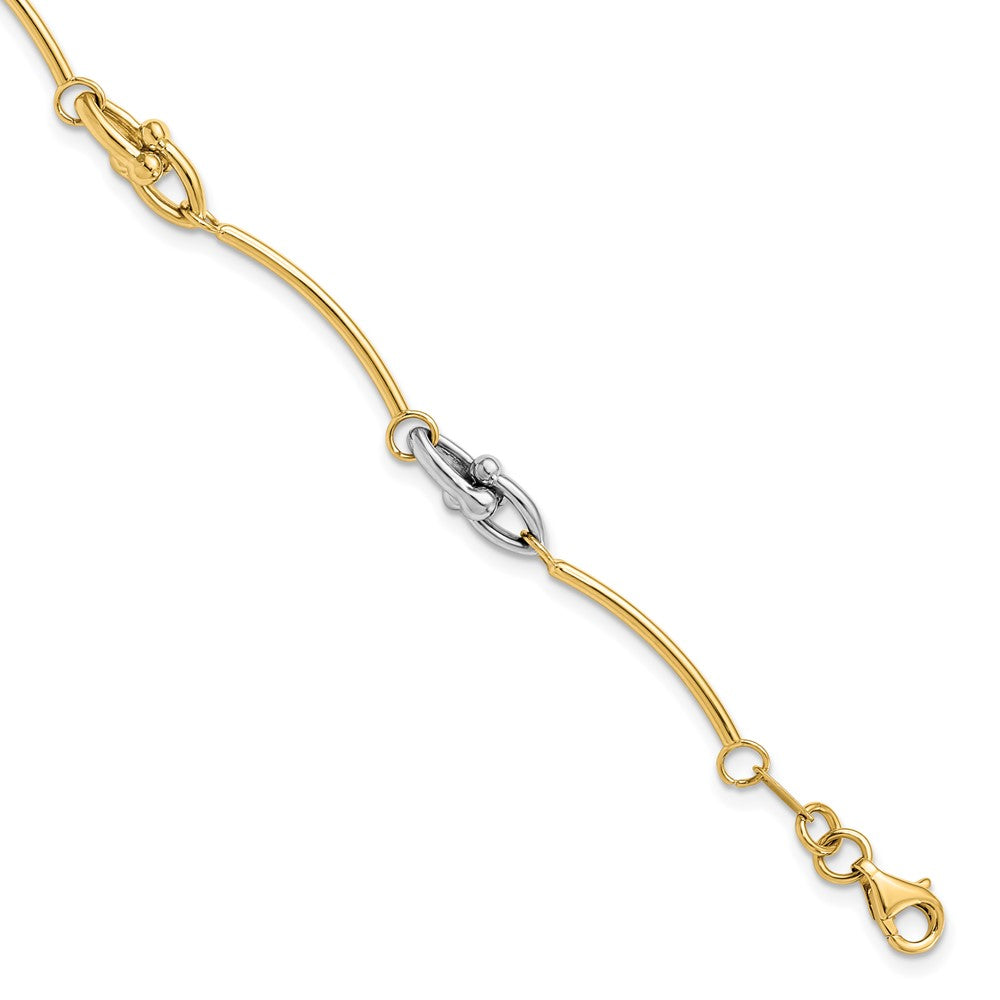 14K Two-tone Polished Bracelet