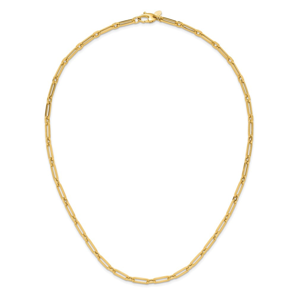 14K Polished Flat Oval Link Necklace