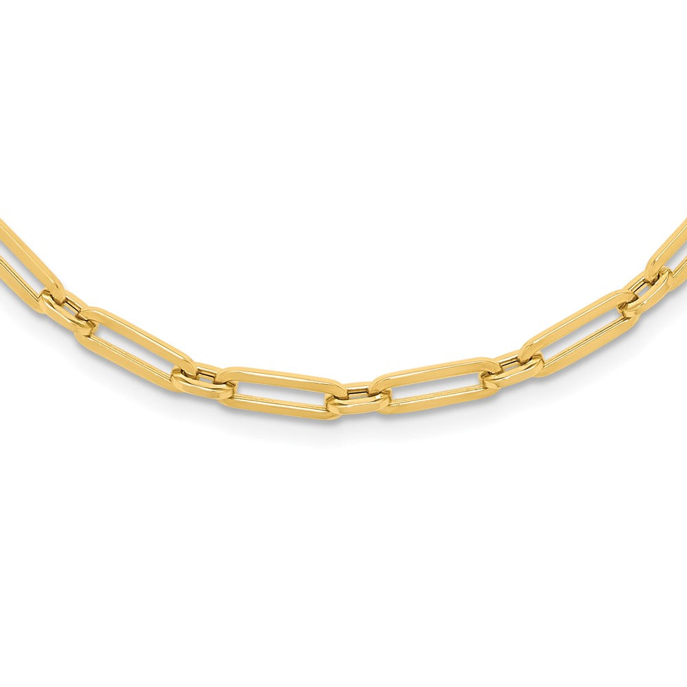 14K Polished Flat Oval Link Necklace