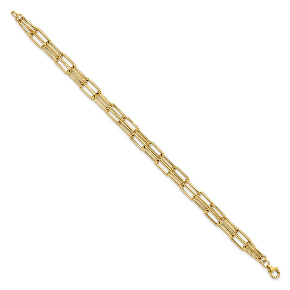 14K Polished Double-layer Link Bracelet