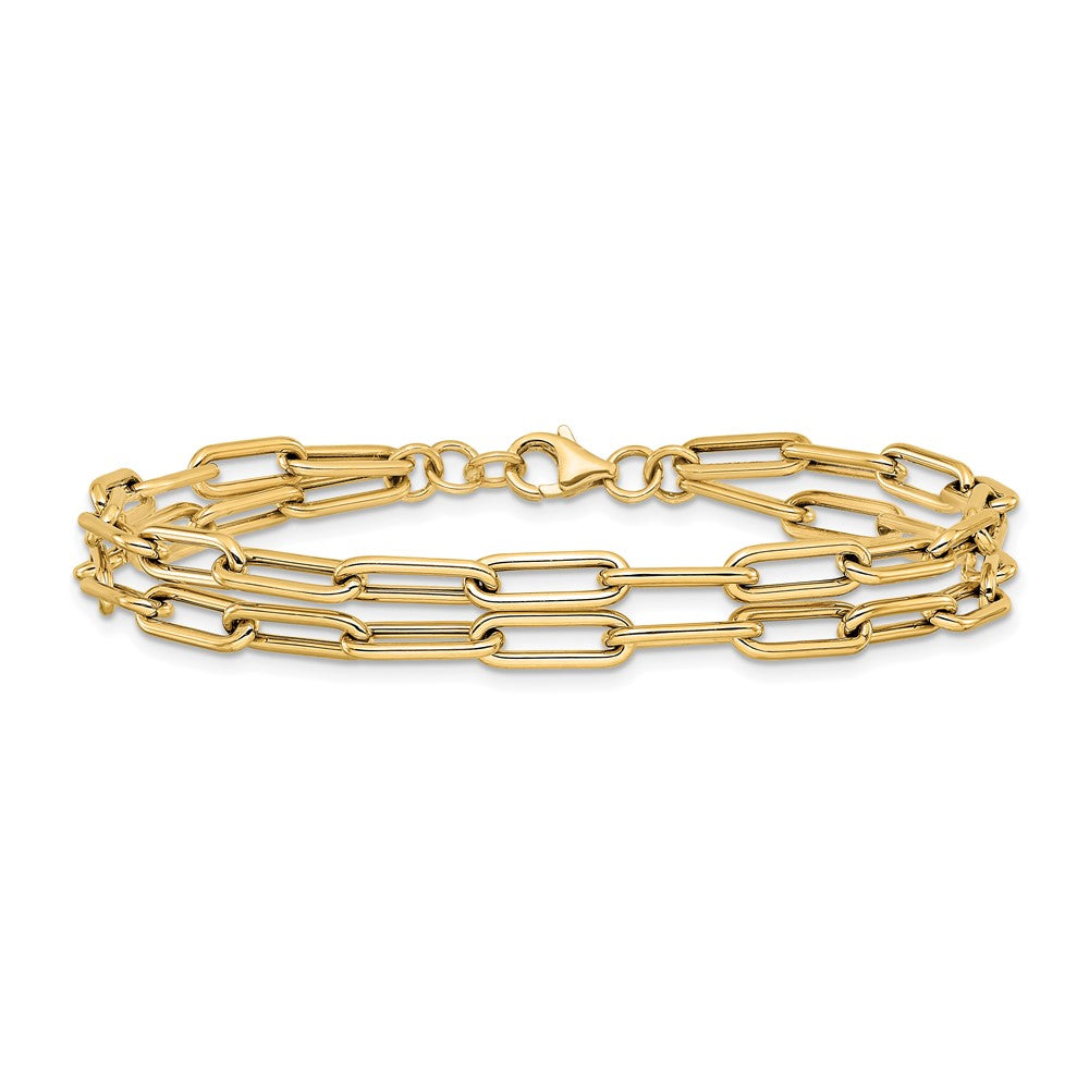 14K Polished Double-layer Link Bracelet