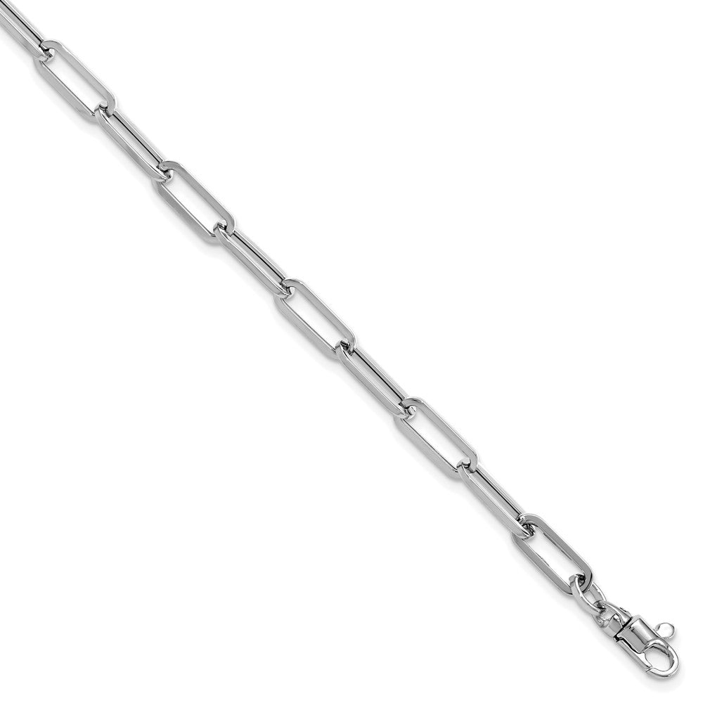 14K White Gold Polished Fancy Link with 1in ext Bracelet