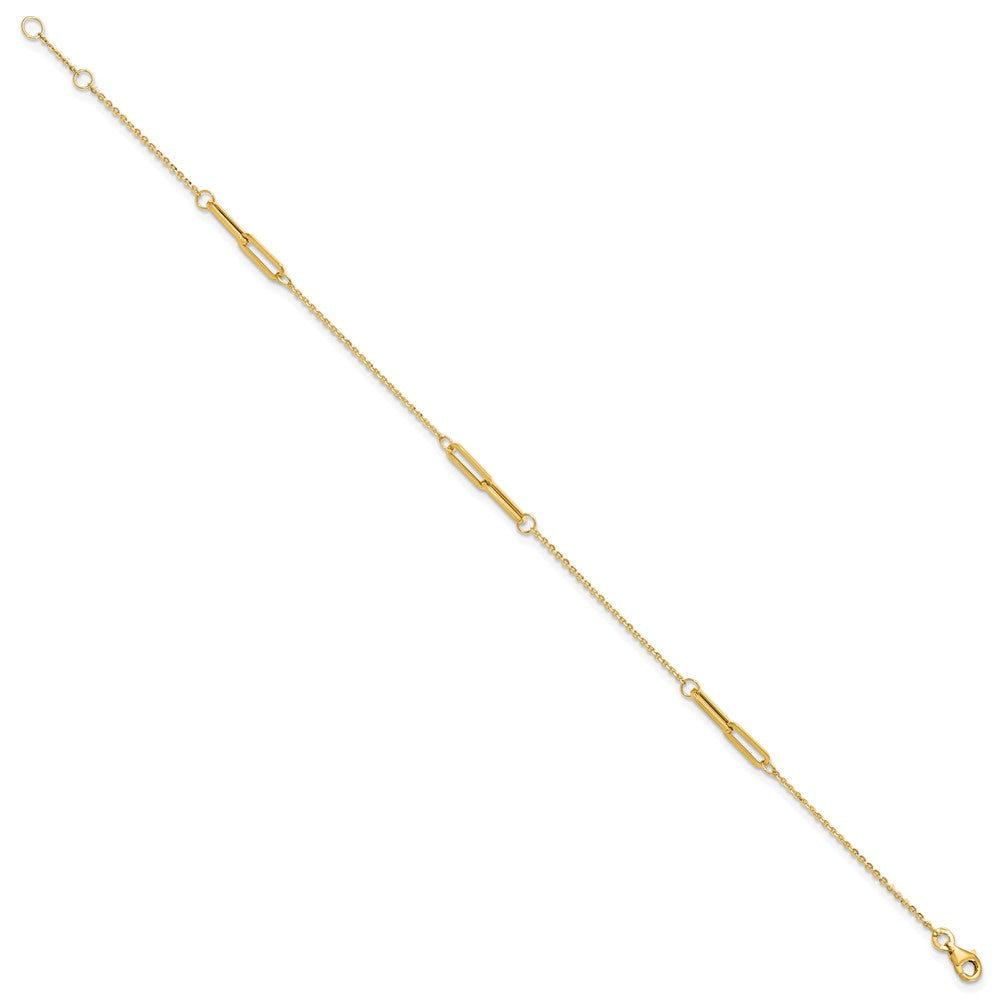 14K Polished with .5in ext. Anklet