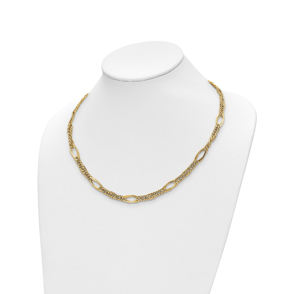 14K Polished Fancy Link Necklace