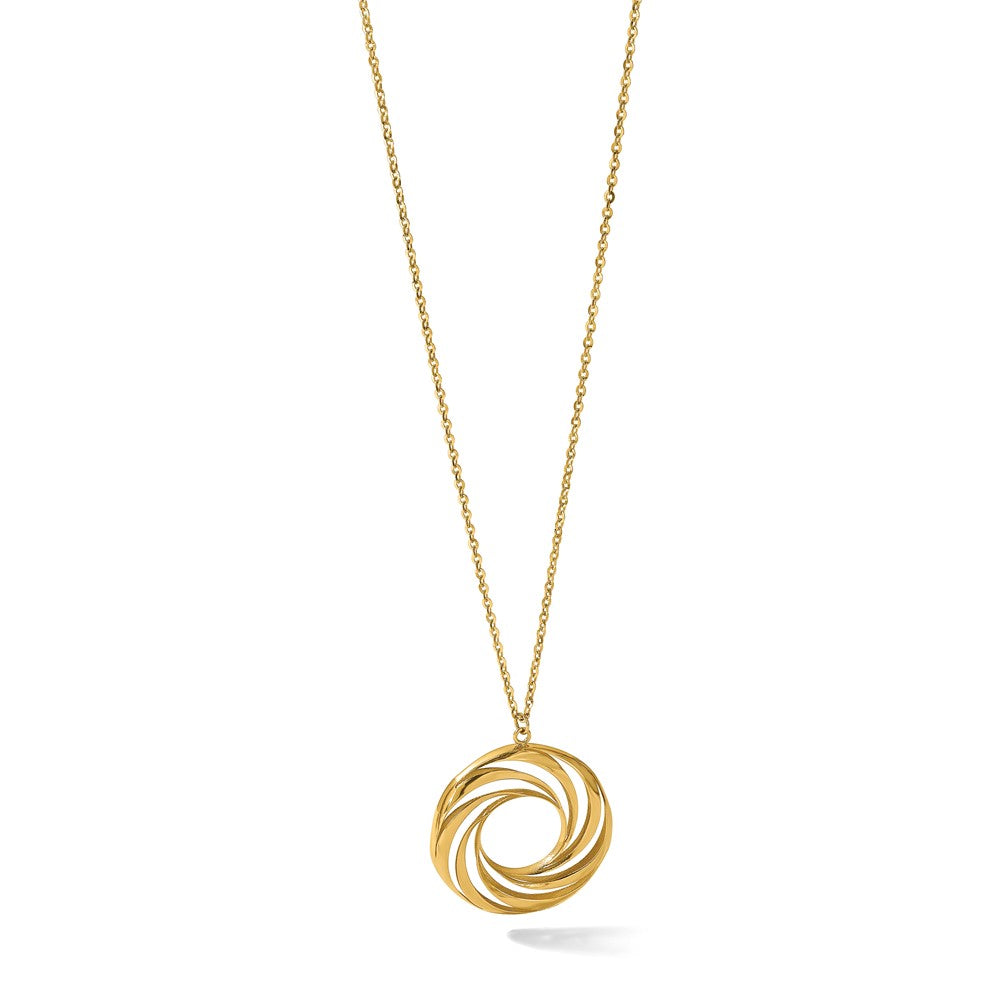 14K Polished and Brushed Necklace