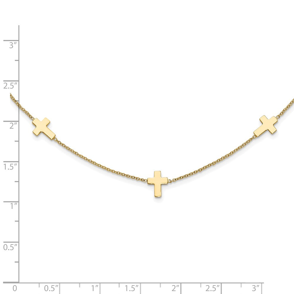 14K Polished Cross Necklace