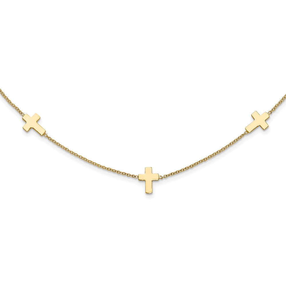 14K Polished Cross Necklace