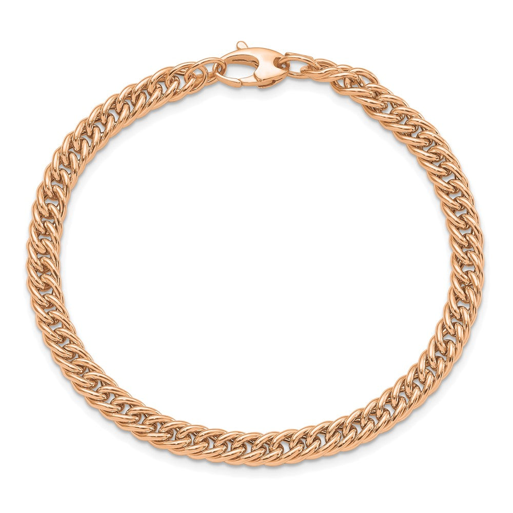 14K Rose Gold Polished Curb Link Bracelet