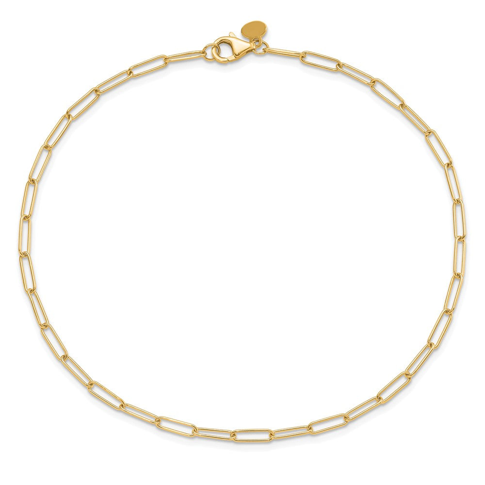 14K Polished Fancy Link Anklet