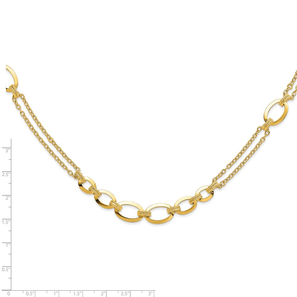14K Polished Fancy Double-stranded Link Necklace