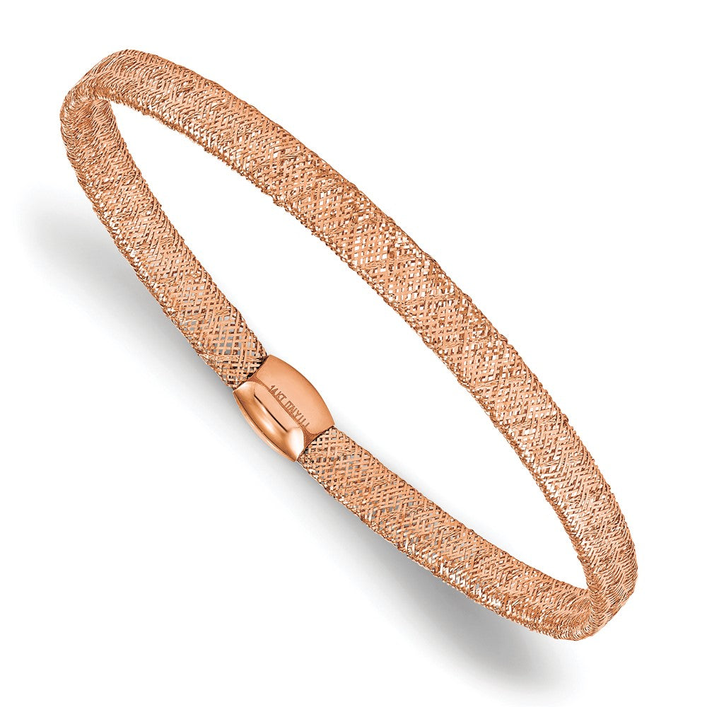 14K with Rose Gold Plating Stretch Bangle