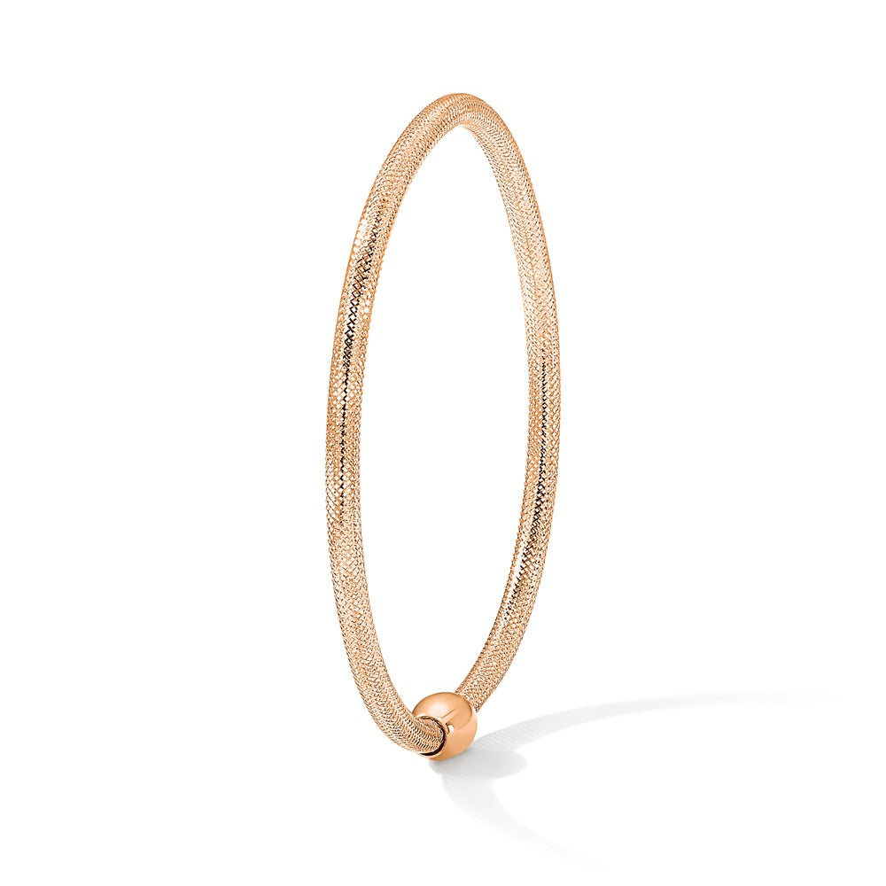 14K with Rose Gold Plating Stretch Bangle