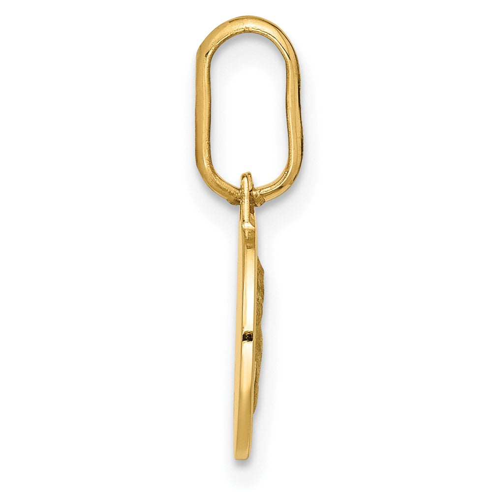 14K Polished and Matte Angel Pendant
