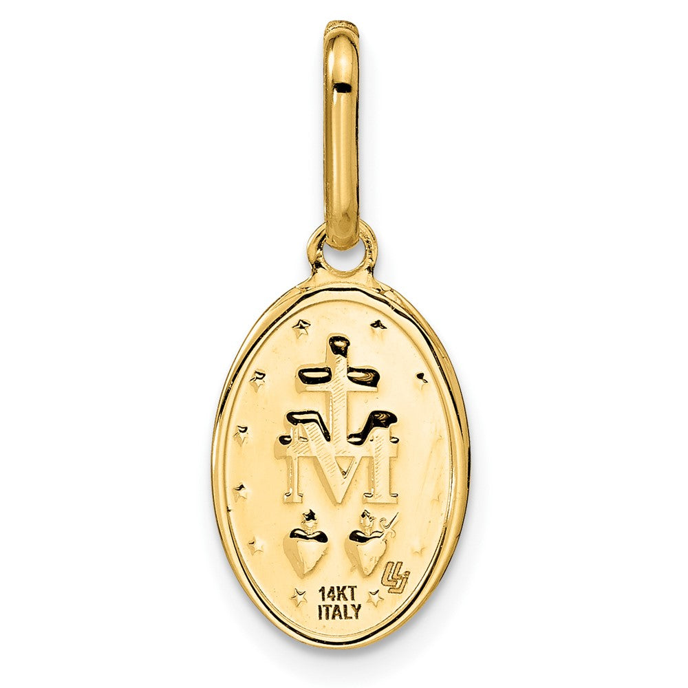 14K Polished and Matte Oval Miraculous Medal