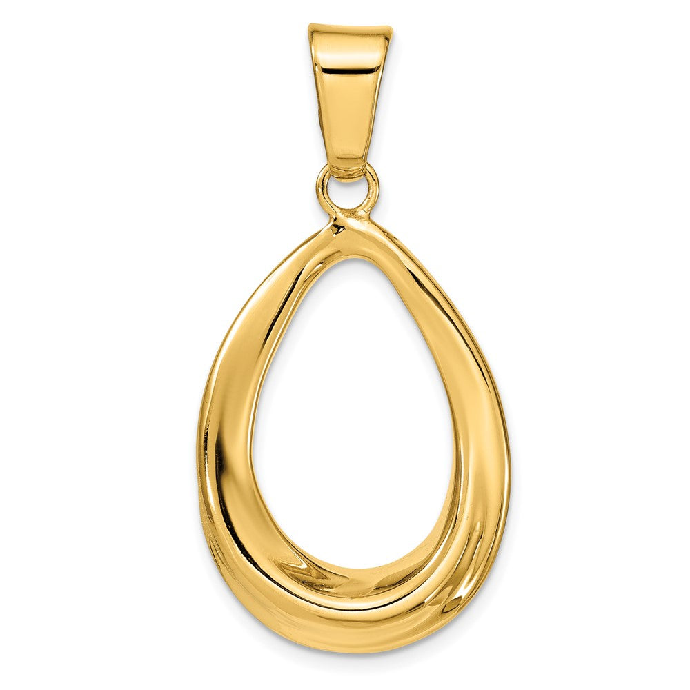 14K Polished Open Teardrop Pendant