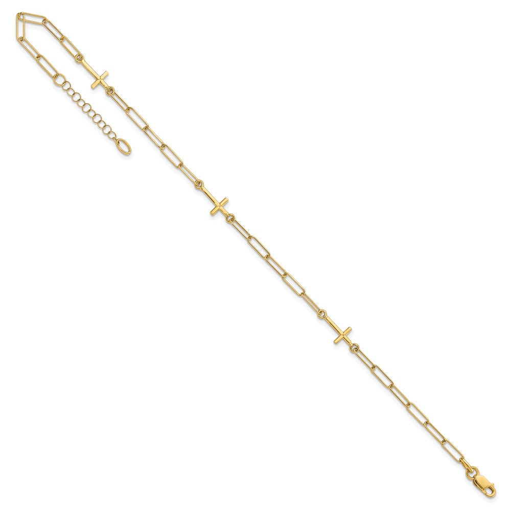 14K Cross Link with 1in. ext Anklet