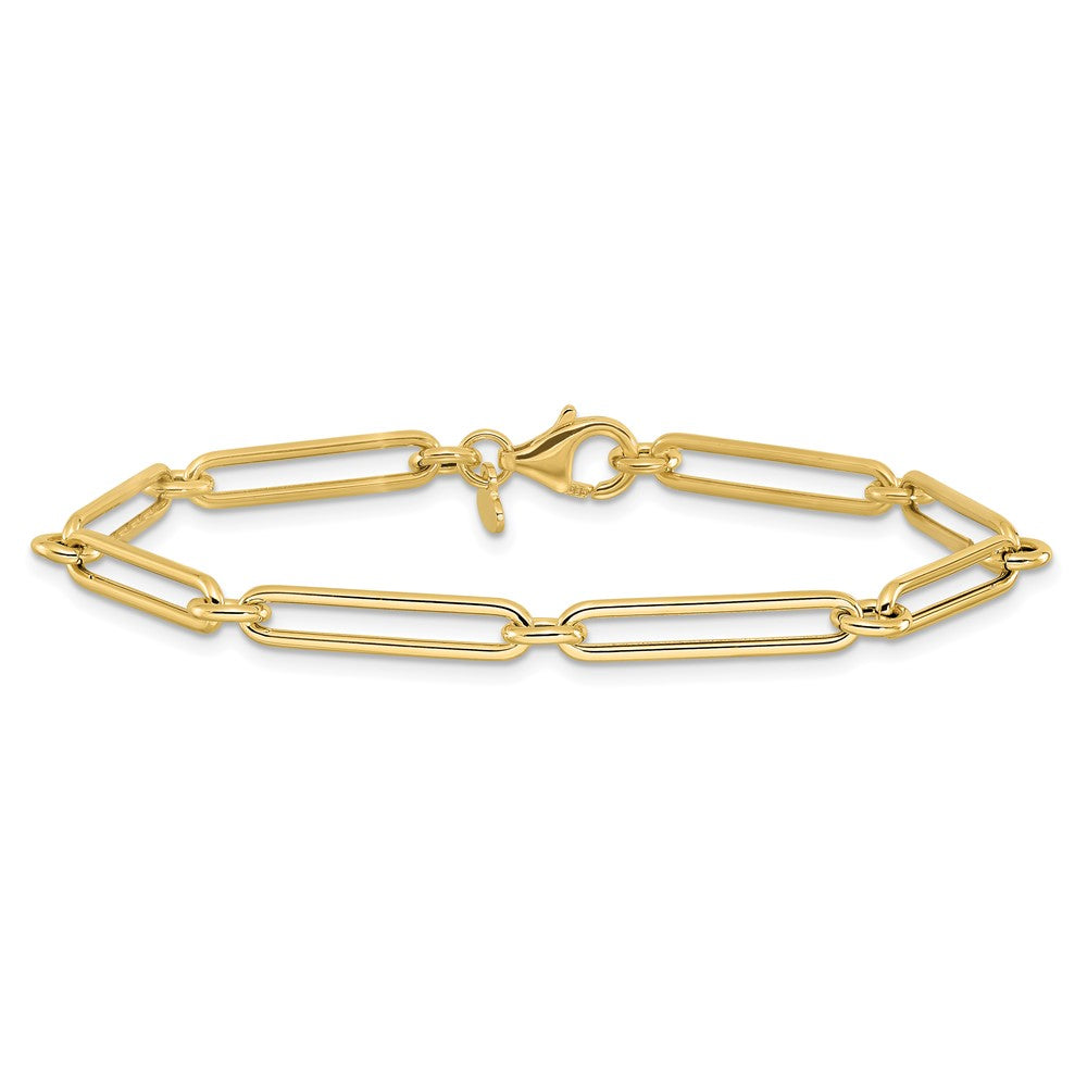 14K Polished Paperclip Link Bracelet