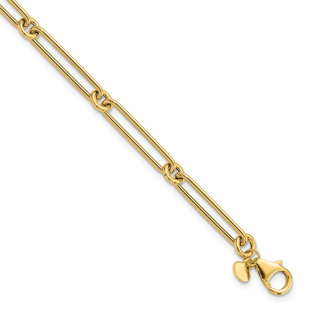 14K Polished Paperclip Link Bracelet