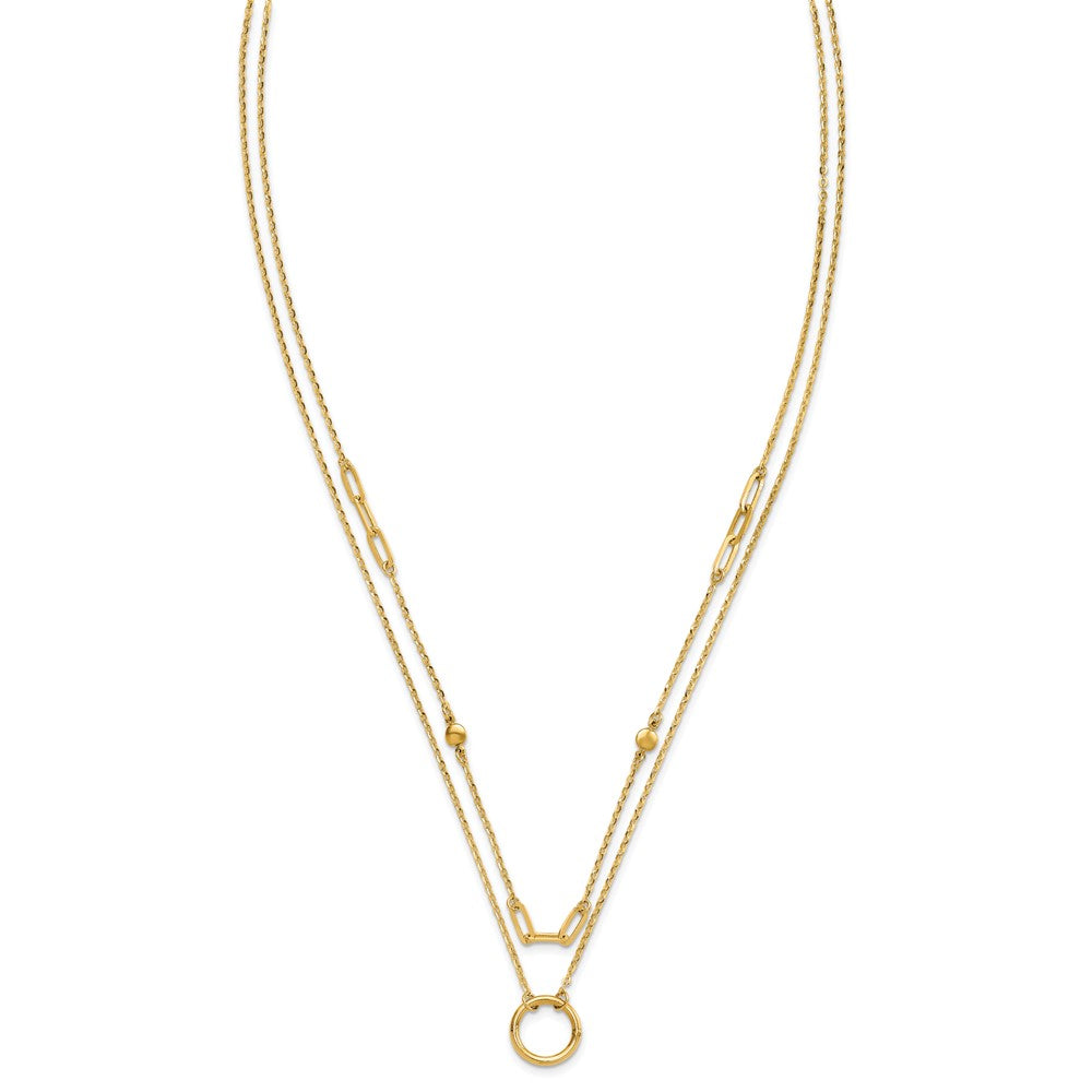 14K Polished Double Layer Necklace