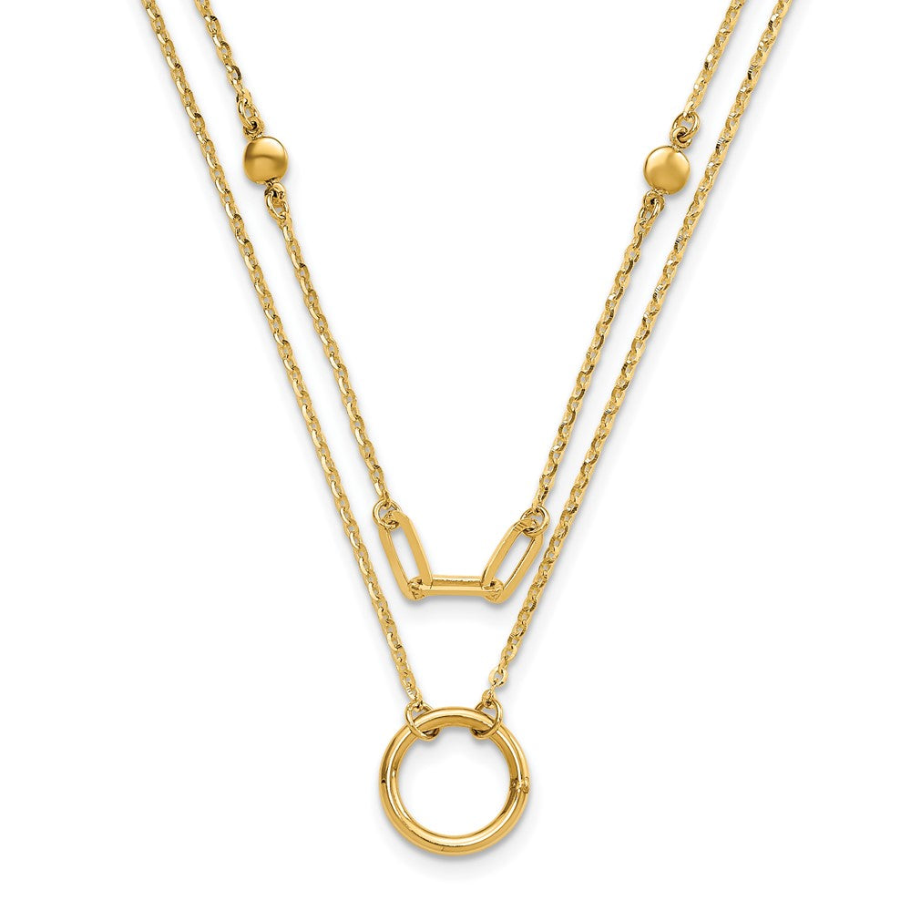 14K Polished Double Layer Necklace
