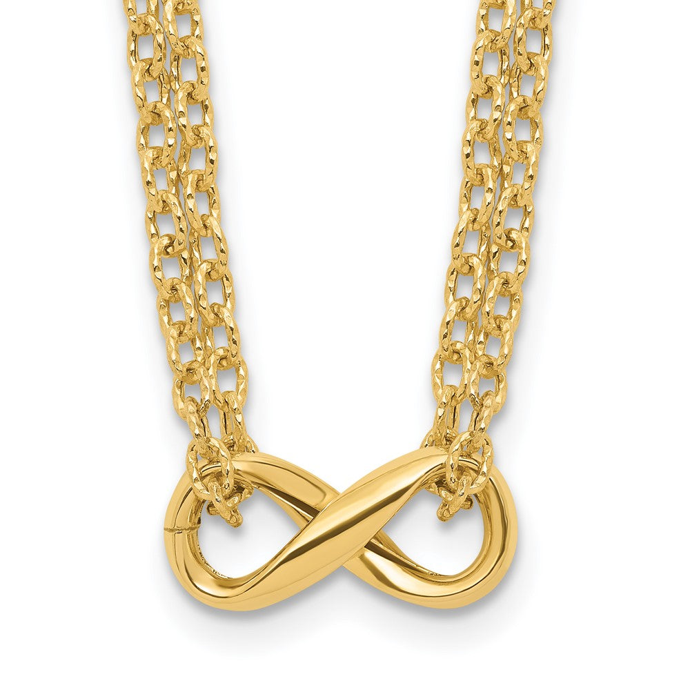 14K Polished 2-Strand Infinity Necklace