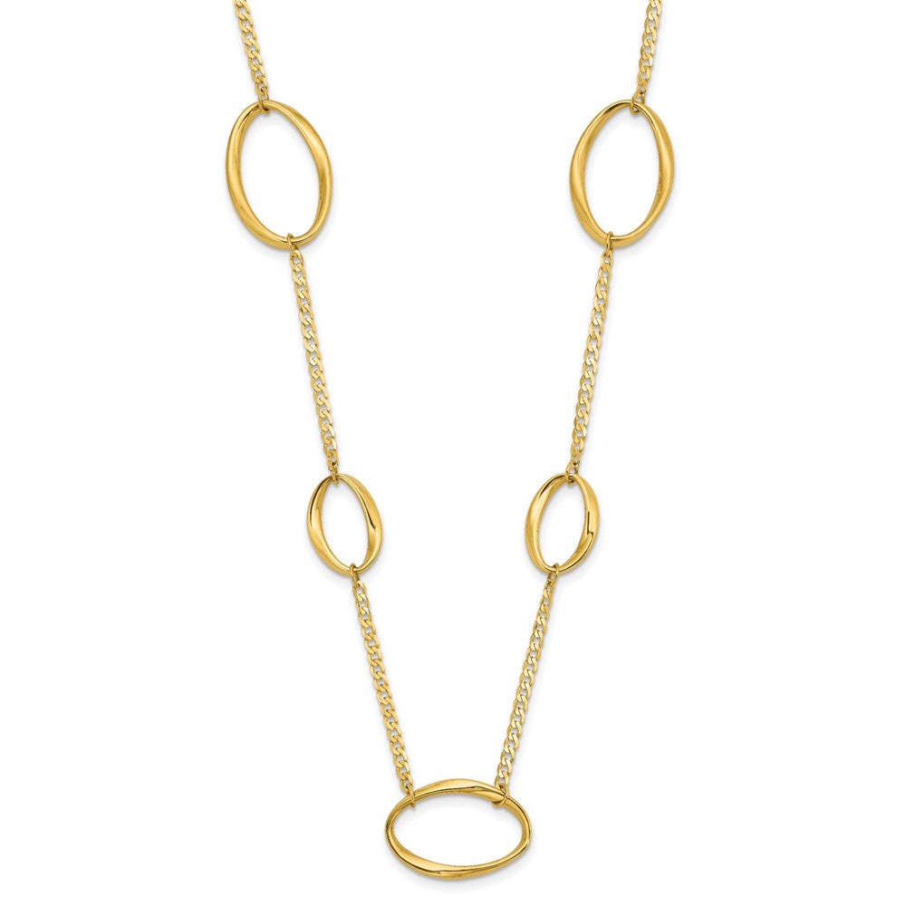 14K Polished Oval Link 20in Necklace