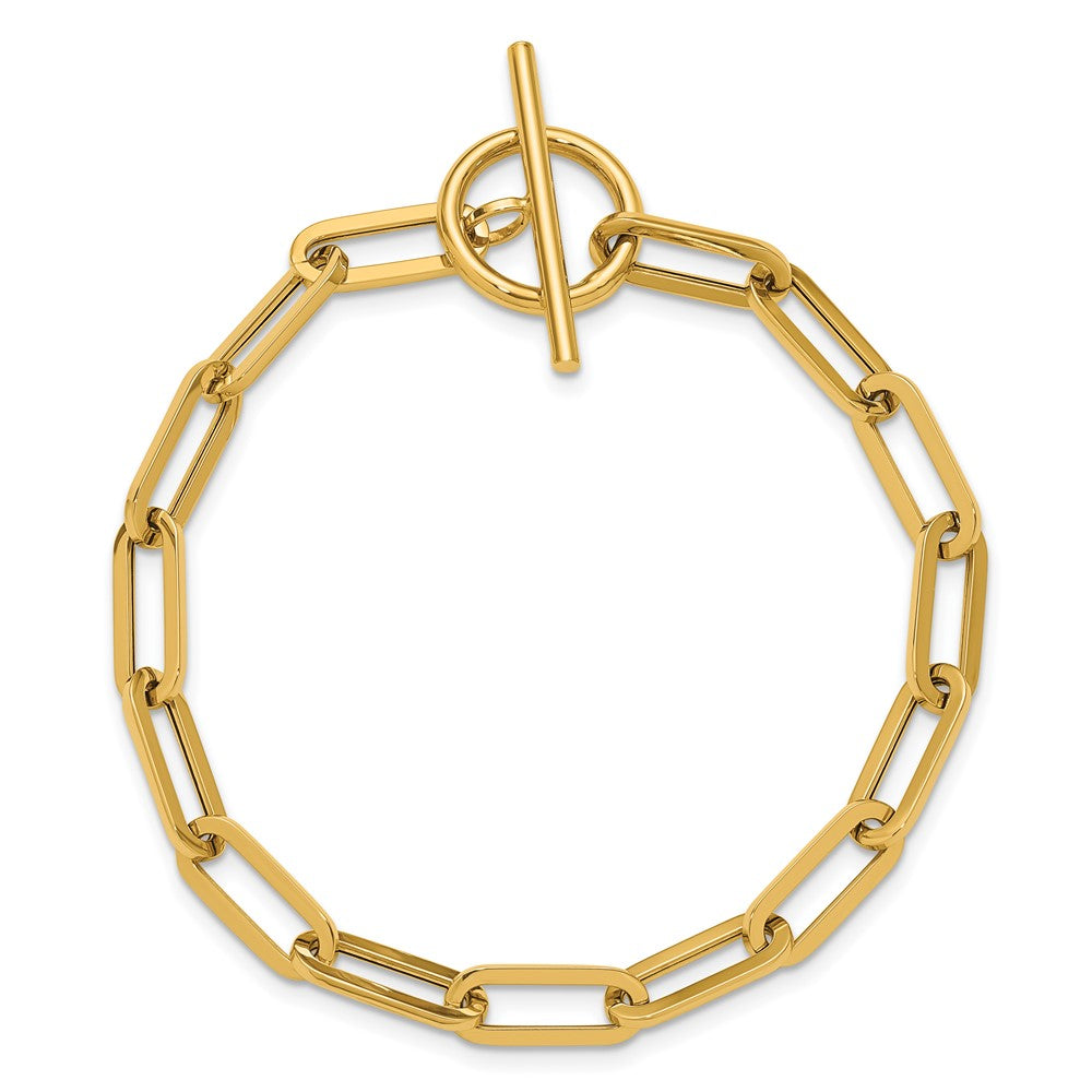 14K Polished Fancy Link Toggle Clasp Bracelet