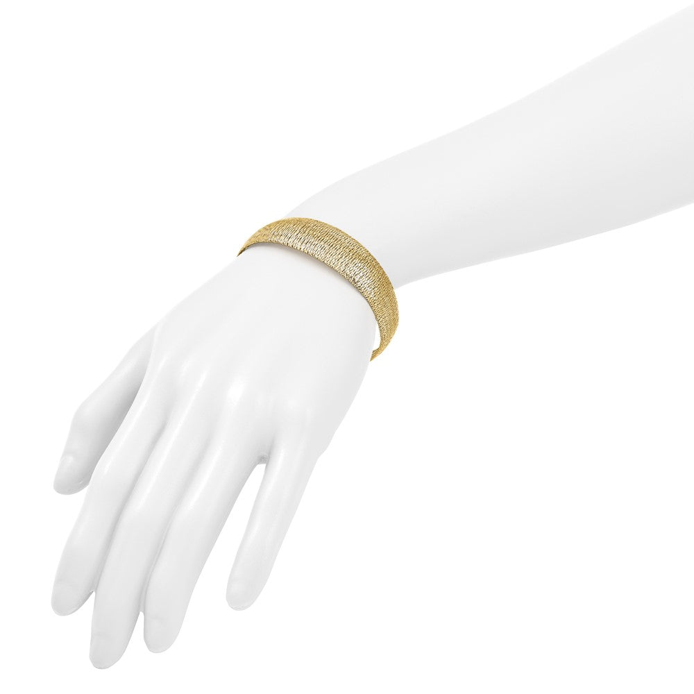 14K Polished Woven Graduated Dome Bracelet