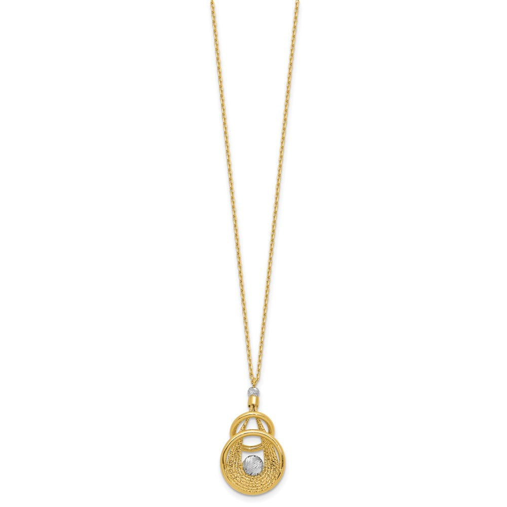 14K TT Polish/Dia-cut Fancy Teardrop with .5in ext. Necklace