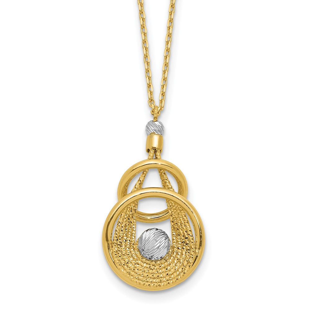 14K TT Polish/Dia-cut Fancy Teardrop with .5in ext. Necklace