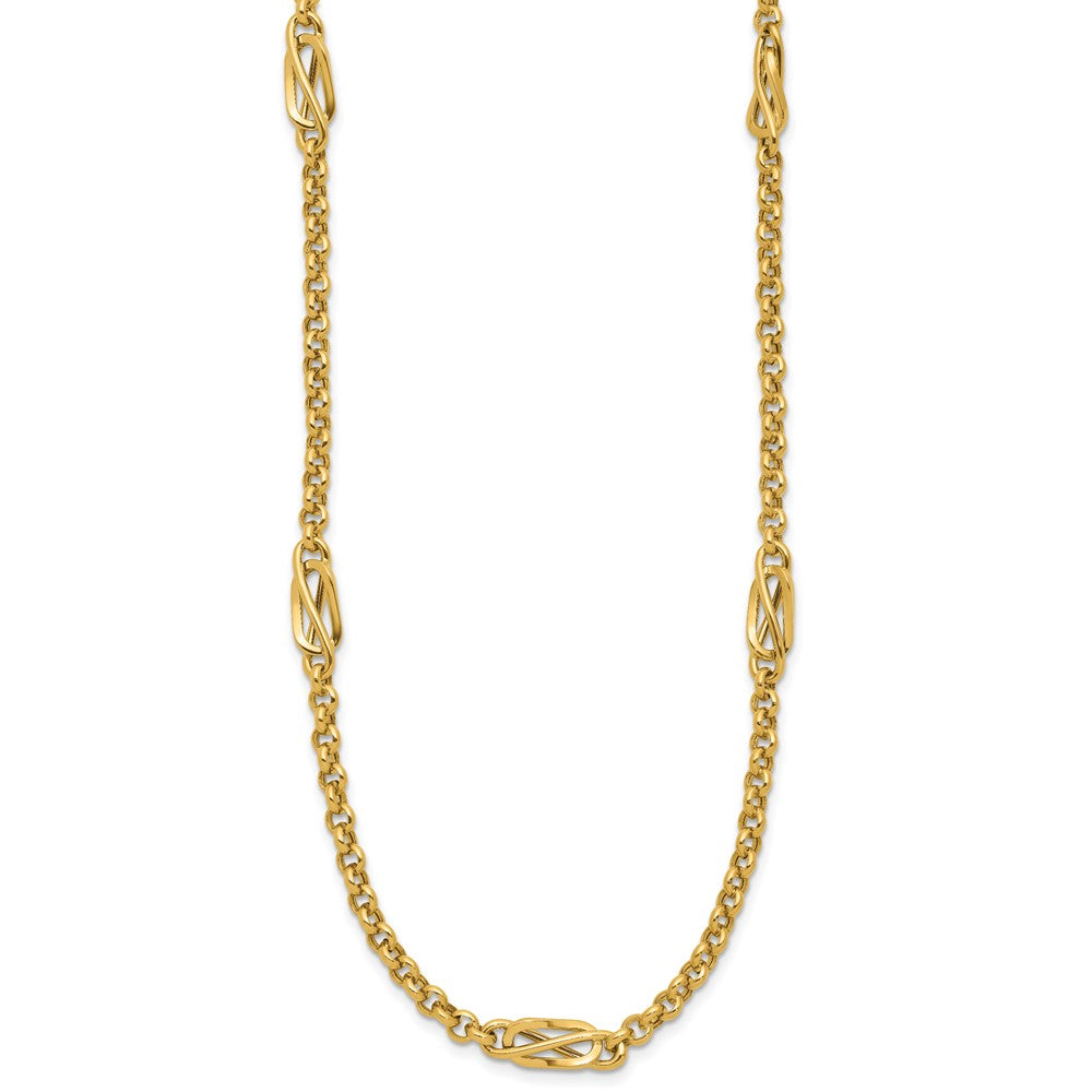 14K Polished Fancy Link Necklace