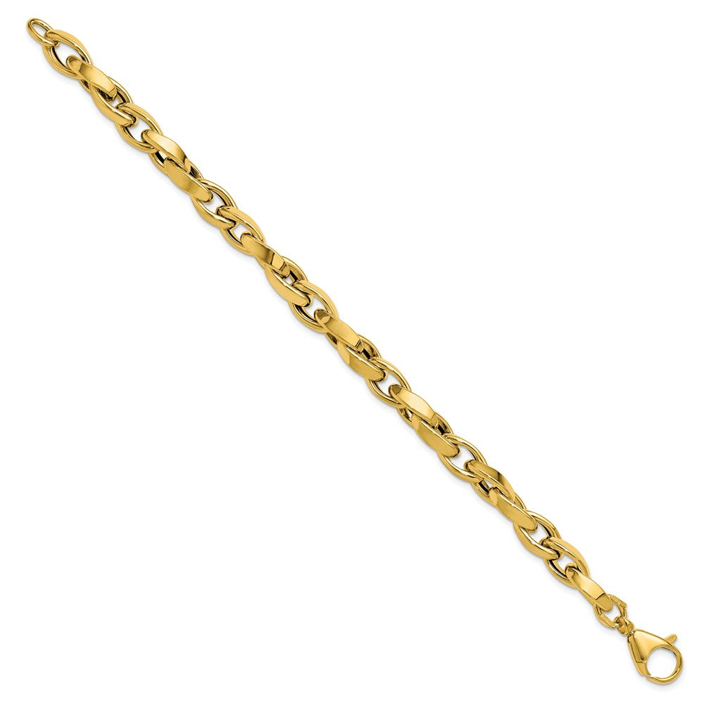 14K Polished Fancy Twisted Link Bracelet