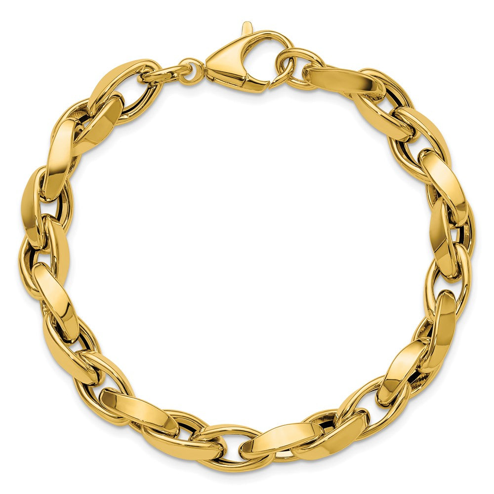 14K Polished Fancy Twisted Link Bracelet