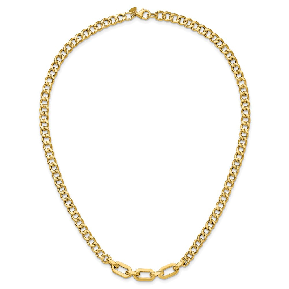 14K Polished Fancy Link Necklace