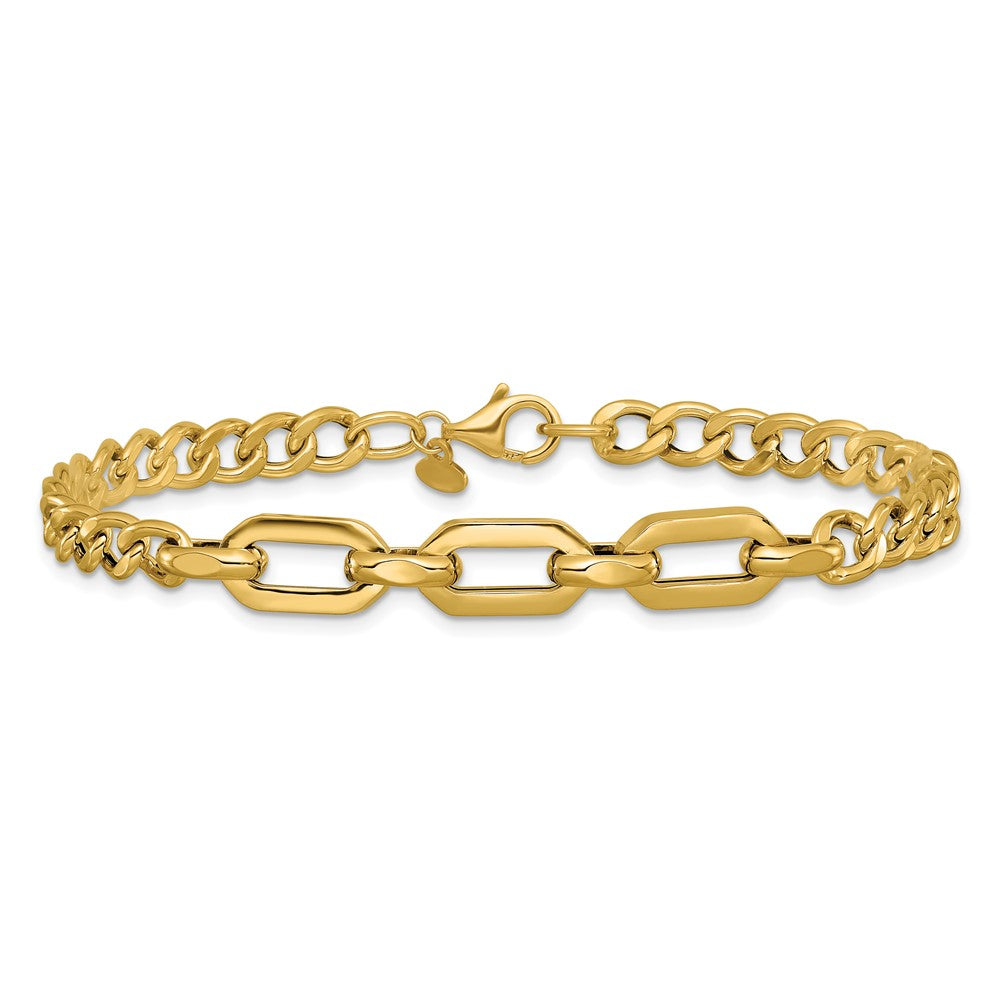 14K Polished Fancy Link Bracelet