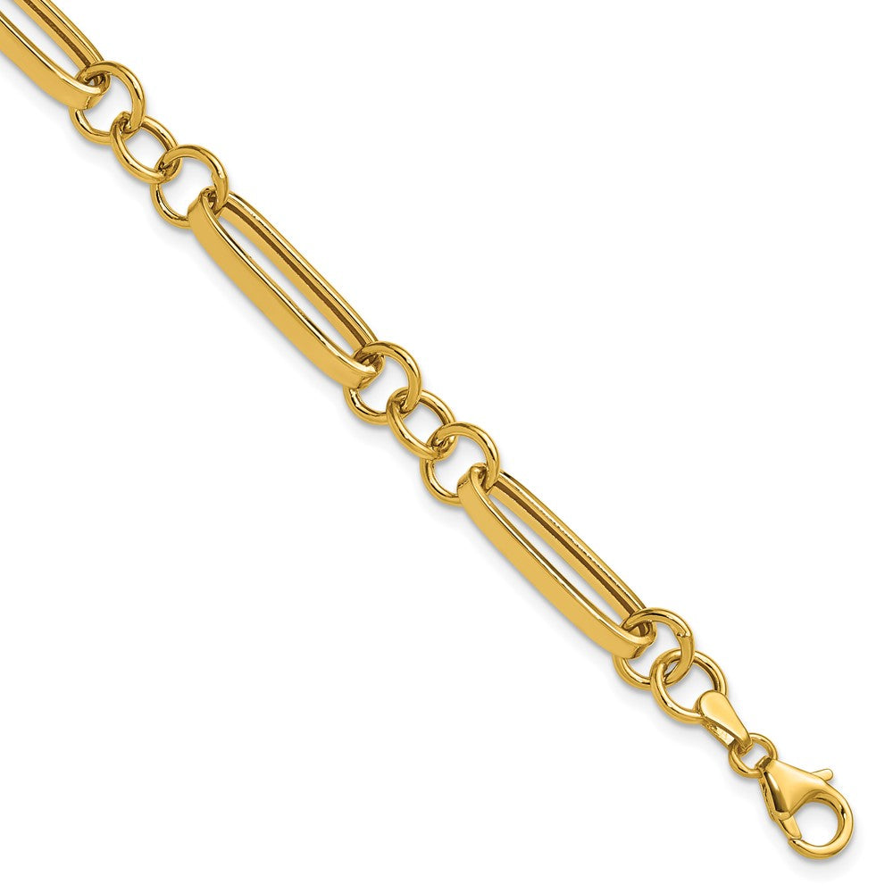 14K Polished Fancy Link Bracelet