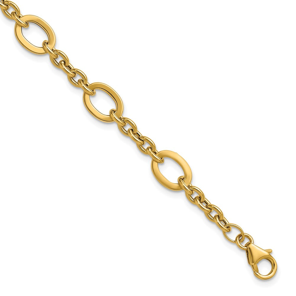 14K Polished Fancy Link Bracelet