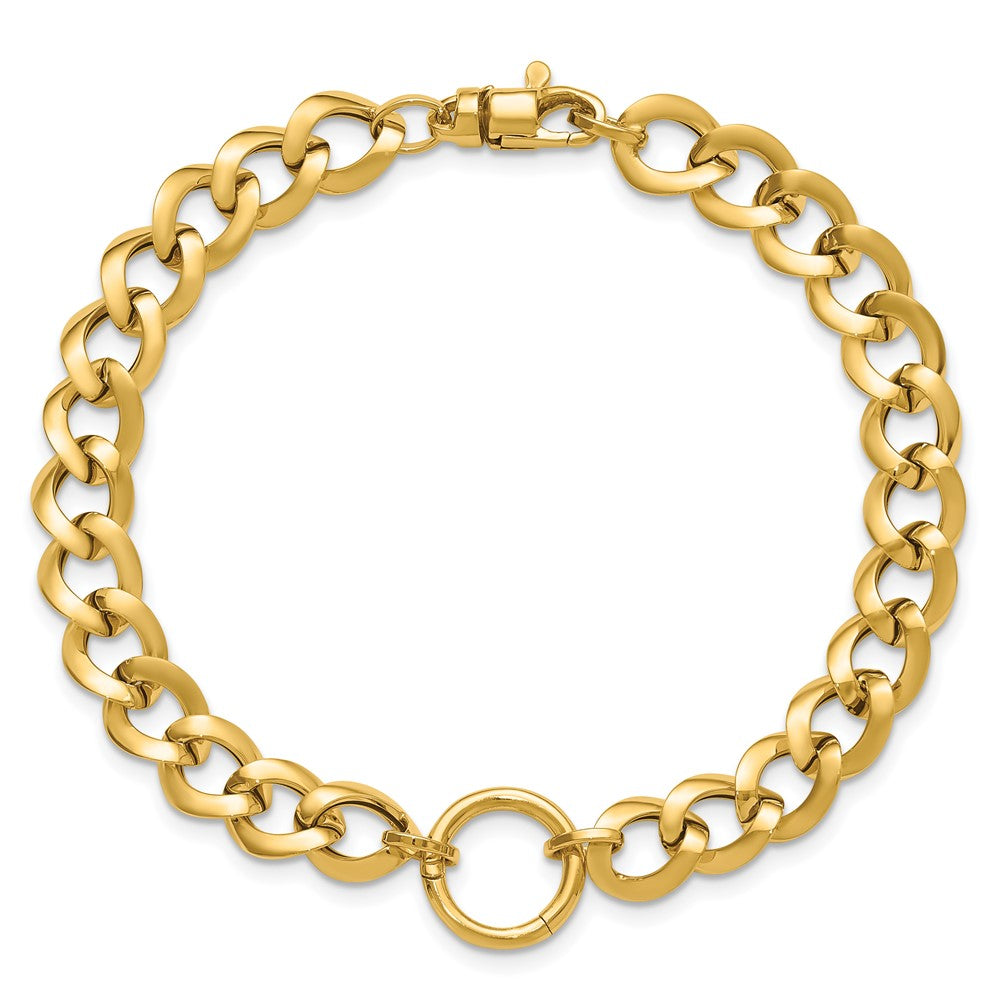 14K Polished Circle Accent Fancy Link Bracelet