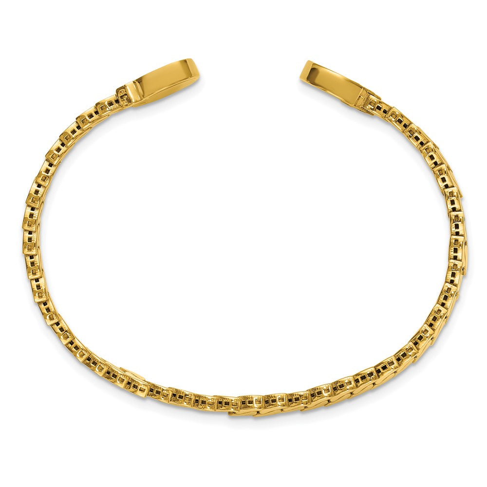 14K Polished S-Link Cuff Bangle