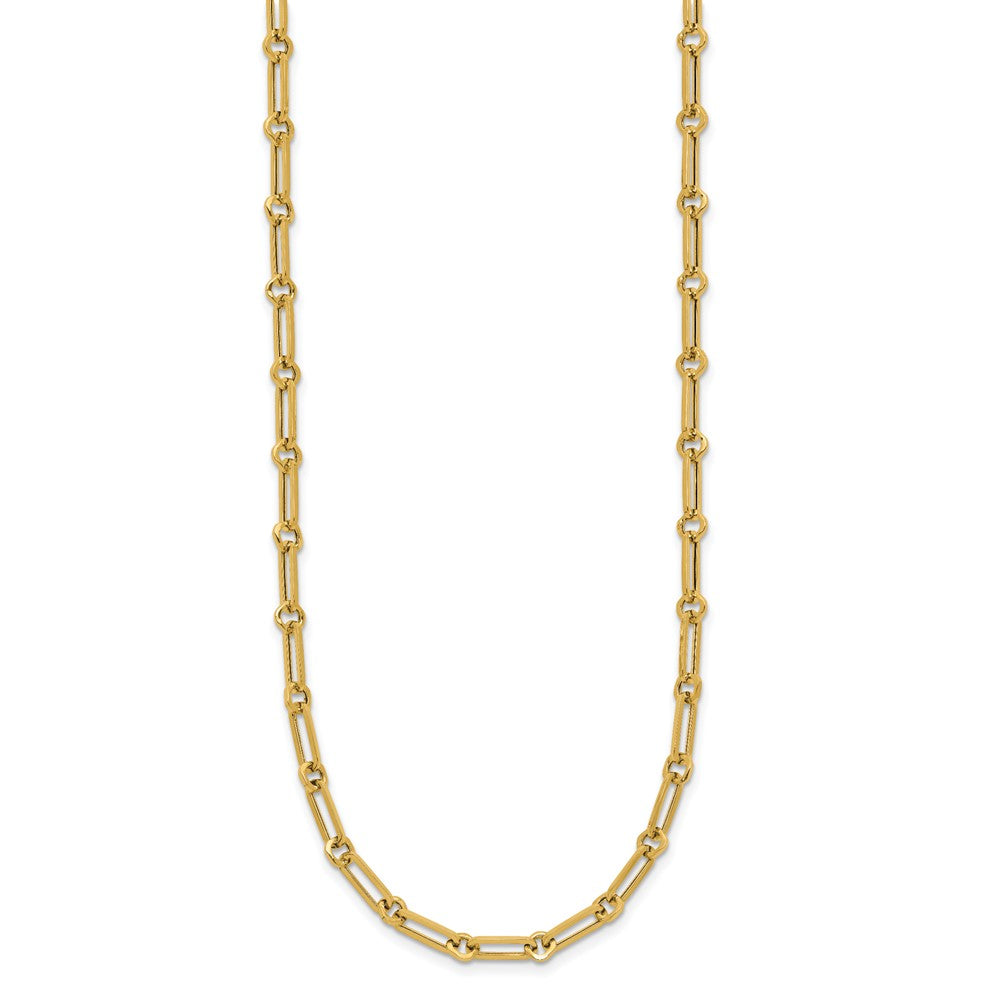 14K Polished Fancy Paperclip Link Necklace