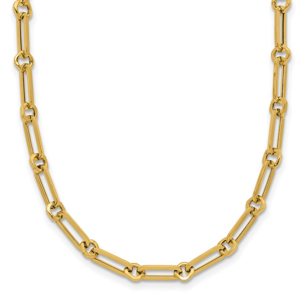 14K Polished Fancy Paperclip Link Necklace