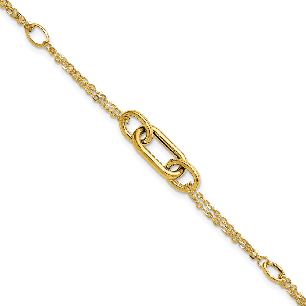 14K Polished Fancy Two-Strand Link Bracelet
