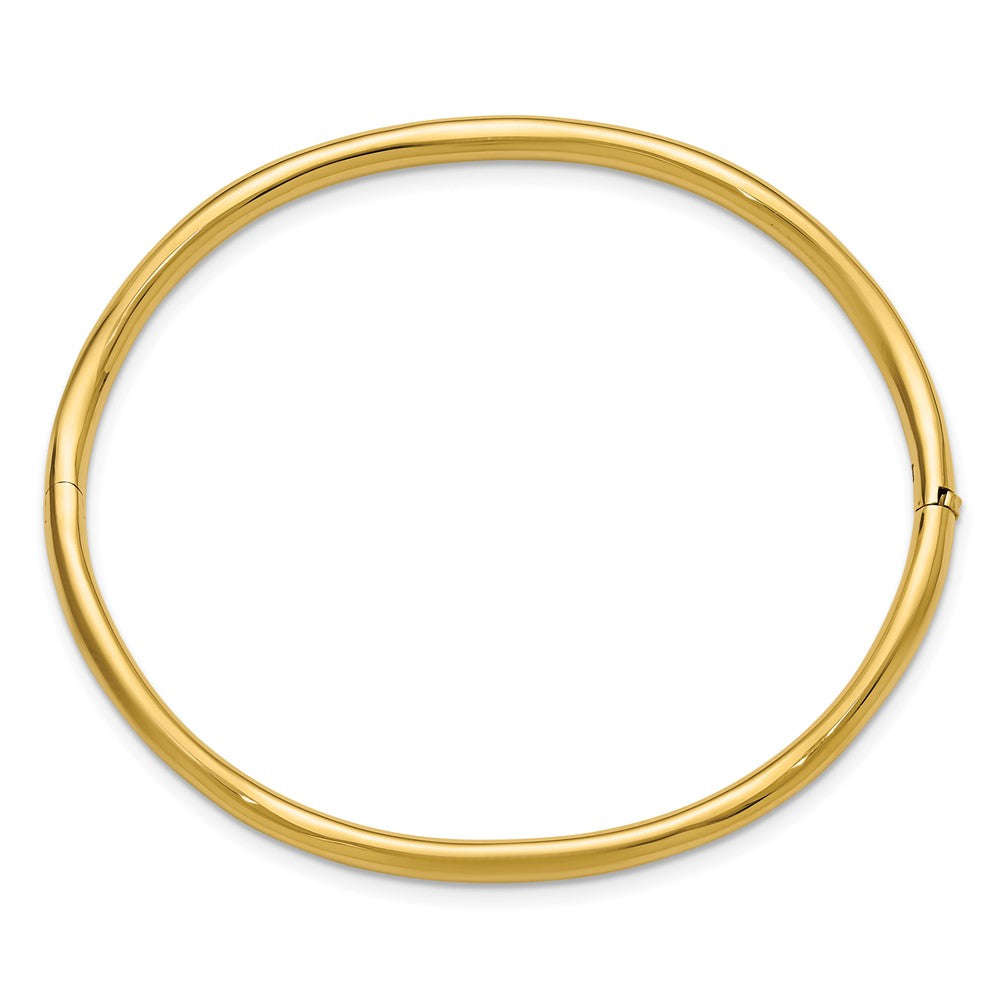 14K Polished Fancy Wavy Hinged Bangle