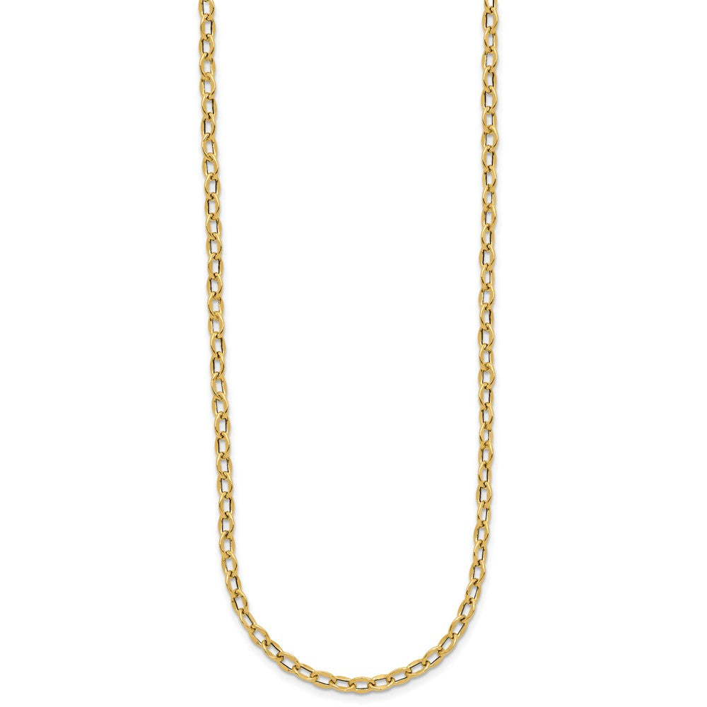 14K Polished Fancy Flat Cable Link Necklace