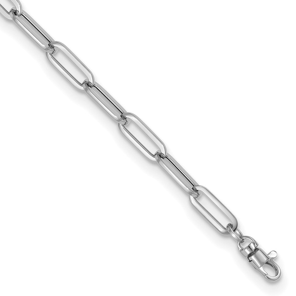14K White Gold Polished Fancy Link with 1in ext Bracelet