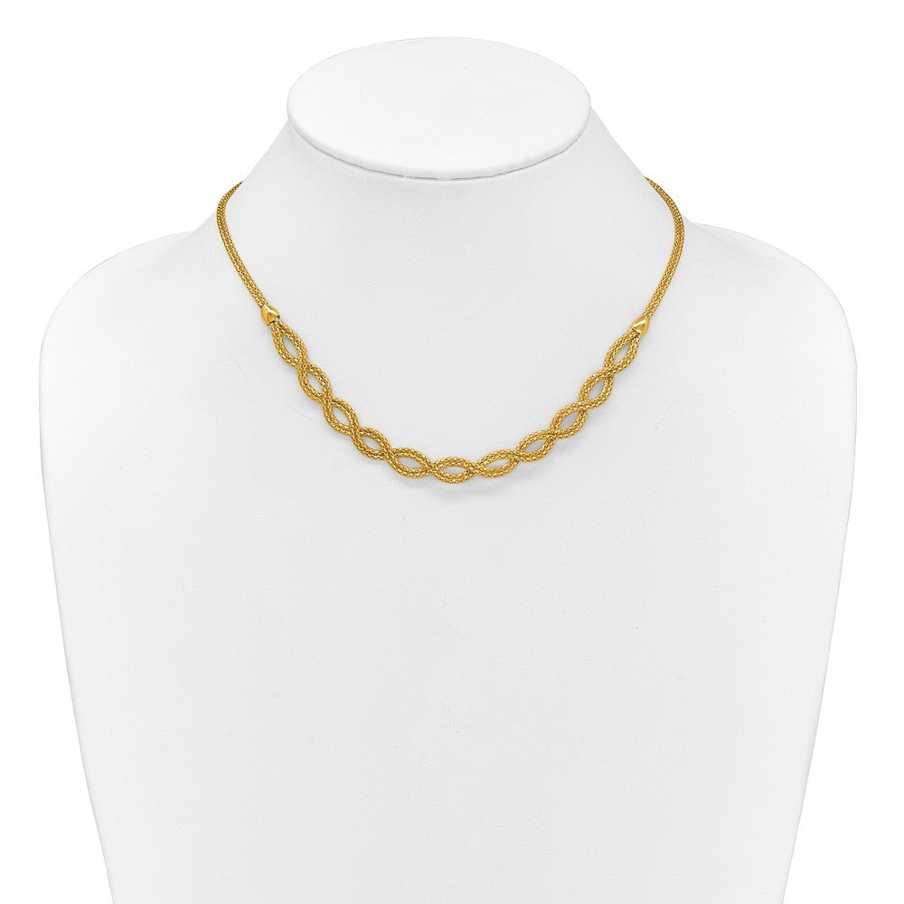 14K Polished Fancy Woven Necklace